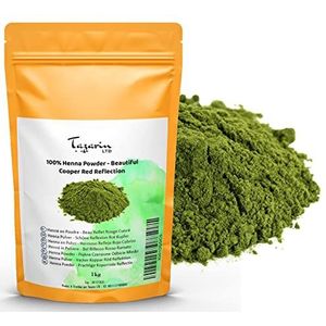 1kg Henna Poeder, Naturel - Mooie Koperrode Reflectie - Haarkleuring - 100% Natuurlijk, Puur en Zonder Toevoegingen - Fijn poeder | TazarinLtd