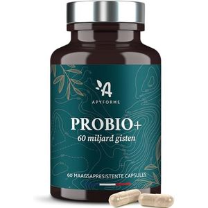 Apyforme - Probio+ - Probiotica Voor Darmflora - Tot 60 miljard kve/dag - 10 Stammen: Immuniteit, Spijsvertering, Prikkelbare Darm Syndroom - 100% Frans Voedingssupplement
