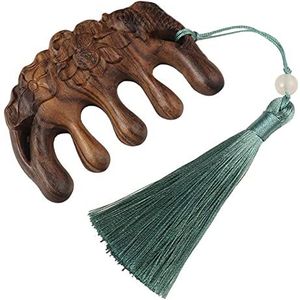 Sandelhout Massage Kam Hoofd Meridiaan Kam Enkelzijdig Carving Brede Tand Ronde Tanden Dikke Tand Verdikte Hele Houten Kam 1 Stks