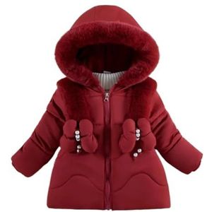 Kinderdonsjack Ultrazachte geïsoleerde jassen Kinderen Warme winterkleding Jongens Meisjes Lichtgewicht gewatteerde bovenkleding Winddichte capuchon Winterjassen Jas for jongens en meisjes(Red,3T(Size