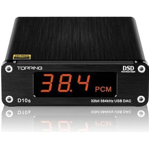 Topping D10S DAC Hi-Res versterker ESS ES3838Q2M 32-bits USB XMOS U208 (zwart)