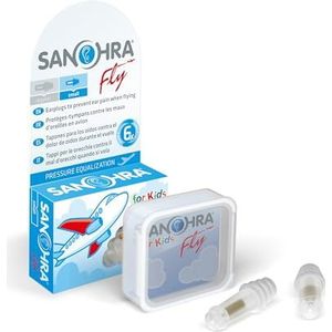 SANOHRA Fly - oordopjes tegen oordruk | voor kinderen en kleine gehoorgangen | herbruikbaar (tot 6 vluchten) | drukverëffening | Made in Germany