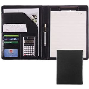 Business Portfolio Padfolio A4 Conferentie Map Persoonlijke Werk Organiser Map Zaken Reis Portfolio Folder Met Ring Binder, Calculator Portfolio Document (Color : Black, Size : 12-digit calculator)