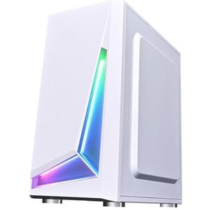 Full Tower Gehard Glas ATX, Micro-ATX, ITX Gaming Behuizing, Dubbele Gehard Glas Panelen Verticale GPU Beugel Ondersteuning Waterkoeling RGB-modus(White)