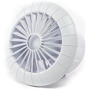 Wandventilator met hygrostaat vochtsensor Ø 120 mm 12 cm van kunststof in wit badkamerventilator keuken badkamer woonkamer kelder