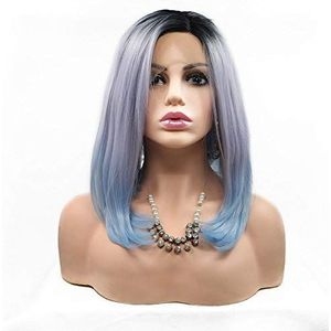 Dkee Pruiken Creative Carve Kort haar pruik hoge temperatuur draad synthetisch haar pruik Fluffy Hair Pruiken Kort (14 inch)