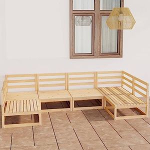 DIGBYS 6 Delige Tuin Lounge Set Massief Hout Grenen