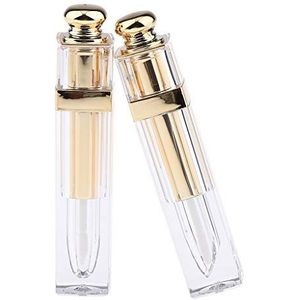 2Pcs PP Lege Lipgloss Buizen Lippenstift Container Diy Gereedschap C02 Goud