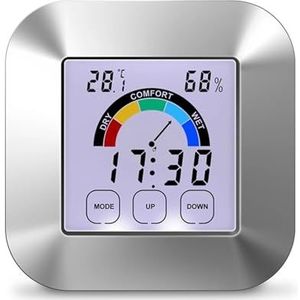 Digitale LCD-temperatuur- en vochtigheidsmeter Draadloze temperatuur- en vochtigheidsmonitor Touch-achtergrondverlichting van elektronische weerklok