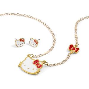 KIDS EUROSWAN Hello Kitty Meisjesoorbellen & ketting ketting sieradenset, one sizr, Metaal, Geen edelsteen