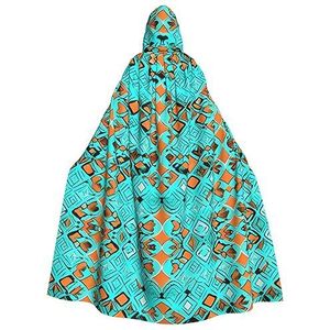 FRGMNT Turquoise Wonders print Mannen Hooded Mantel, Volwassen Cosplay Mantel Kostuum, Cape Halloween Dress Up, Hooded Uniform