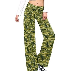 Skull Camouflage Yoga Broek Voor Vrouwen Casual Broek Lounge Broek Trainingspak met Trekkoord XL