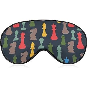 Grappige strijd schaken slaap oogmasker voor mannen vrouwen tieners kinderen, nacht slaap oogschaduw cover comfort voor reizen yoga dutje