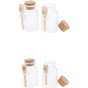 100g (2 stuks) + (2 stuks) Kurken Badzout Verpakking Flessen met Lepel ABS Blikken