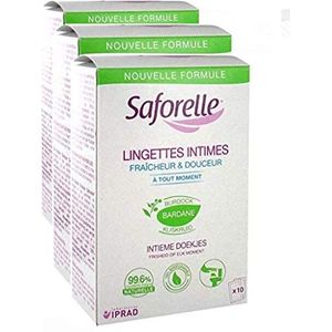 Saforelle : Individuele intieme doekjes (3 dozen met 10 doekjes in afzonderlijke zakken) (3)