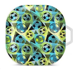 Aquarel Voetballen Oordopjes Hoesje Compatibel met Samsung Hard Shell Beschermhoes Wit-Stijl