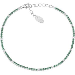Amen 925 Silver women's tennis bracelet with green and white zircons BT1BVEB