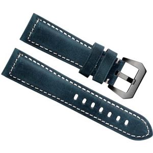 dayeer Echt Koeienhuid Lederen Horlogeband voor Panerai PAM111 441 Retro Man Horlogeband Polsband 20mm 22mm 24mm (Color : Blue-black, Size : 20mm)