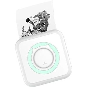 Draagbare Mini Thermische Printer Draadloos BT 203dpi Foto Label Memo Verkeerde Vraag Afdrukken Met USB Kabel Draagbaar Helder Afdrukken(Blue)