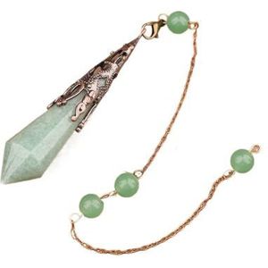 Vintage Natural Gemstones Bronze Pendulum Chains Pendant Necklace Healing Dangle Pendulum Jewelry Reiki Pendulum Decor (Color : Aventurine Bronze)