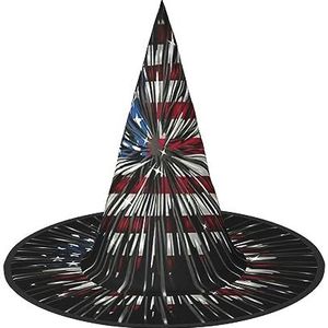 EdWal Boeiende Halloween-hoed: griezelige heks en tovenaar feestpet, voor Halloween-feestdecoratie - Amerikaanse vlag vuurwerk