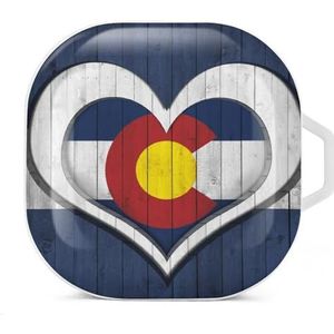 Colorado State Flag Oortelefoon Case Compatibel met Galaxy Buds/Buds Pro Schokbestendig Hoofdtelefoon Case Cover Wit-Stijl