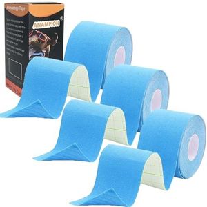 ANAMPION 3 Rollen Kinesiologie Tape,5mX5cm Kinesiotape,Profi Physio Tape Sporttape,Elastisch,Latexvrij (Blauw)