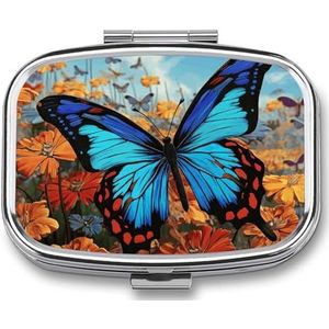 Grote Vlinder Pillendoos Pil Case Leuke Pil Organizer Pil Houder Geneeskunde Pil Organizer Pil Container Dagelijkse Pil Organizer Kleine Pillendoos Pil Case voor Portemonnee Pocket