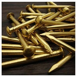 Roestvrijstalen hardwarespijkers, Messing nagels, puur koperen, ronde kleine, trommelnagels, 30 stuks - 21 * 2 mm(35 * 2.8mm)