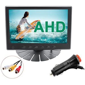 GPS-autonavigatiesysteem, HD AHD 7 Inch 1024x600 digitaal Ips Schermhelderheid 50 0CD / M2 AHD Autoronitor for parkeerhelheidscamerasysteem Voor auto, vrachtwagen, camper(Black 1080P Cam)