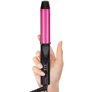 FARERY Mini-krultang, 25 mm krultang voor kort haar met 3 instelbare temperatuurniveaus, keramische mini-krultang met infusie van keratine en arganolie, reisformaat, met opbergtas