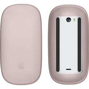 kwmobile Siliconen beschermhoes compatibel met Apple Magic Mouse 1/2 - Zachte muis hoes - Meer grip - Deels doorschijnend - oudroze