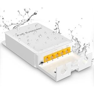 NICGIGA Outdoor Gigabit PoE Extender 1 in 4 Out, 5 Port 802.3af/at/bt PoE Waterproof Repeater, Vlan, Extend 100 Meters(328 ft), Power Over Ethernet PoE Splitter.