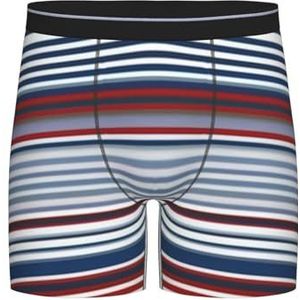 GRatka Boxer slips, heren onderbroek Boxer Shorts been Boxer Briefs grappige nieuwigheid ondergoed, rood blauw wit grijs strepen, zoals afgebeeld, M