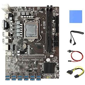 AMIUHOUN B250C BTC Mijnbouw Moederbord+ Kabel+Schakelkabel+ 15Pin naar 6Pin Kabel+Thermische Pad 12X USB LGA1151 Moederbord