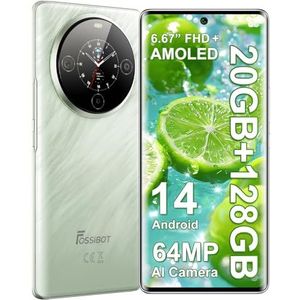 FOSSiBOT S3 Pro Android 14 NFC mobiele telefoons 2025, 6,67 inch FHD+ AMOLED, 8MP + 64 MP, Double Display, 20 GB(6+14) + 128 GB/1 TB, 5000 mAh (18W), MT6769(G85) 12nm, 4G Dual SIM/NFC/GPS/OTG