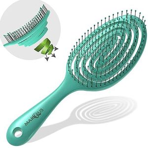 marQus Bio-haarborstel zonder trekken met unieke dubbele spiraalveer en extra borstelharen voor optimale drukverdeling en verzorging. Ontwarrende borstel voor elk haartype