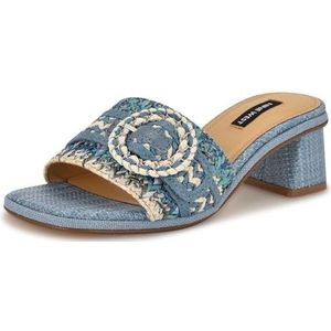 Nine West Ending sandaal met hak voor dames, Blauw Crème Multi 420, 39 EU