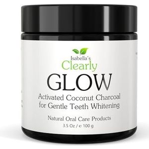 Clearly GLOW Coconut, actieve kool poeder voor het bleken van tanden | Puur, natuurlijk, food grade, niet-ggo, gemaakt in de VS | Tanden natuurlijk witter maken
