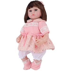 Babypoppen, levendige vinyltechnologie Ledematen kunnen pasgeboren poppen verplaatsen, meisjes jongens voor kinderen Kinderen cadeau(42CM car hair doll)