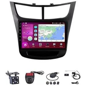 Android Autoradio Video Multimedia Speler, 9 Inch Touch Screen Radio Plug And Play Autotoebehoren Met Bluetooth En Navigatie En Achteruitrijcamera Voor Chevrolet Sail 2014 2015-2018(M100S WIFI 1G+16