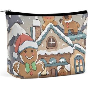 NKJJSTES Grote Capaciteit Cosmetische Tas Waterdichte Cosmetische Organizer Peperkoek Kleine Thuis Cosmetische Accessoires Organizer voor Vrouwen/meisje, Peperkoek Klein huis, Eén maat