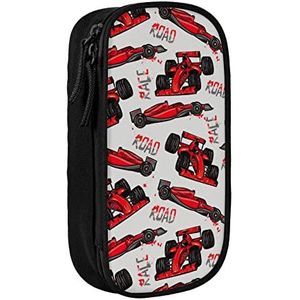 FJAUOQ Cars Abstract Sport Helder Grijs Etui voor Jongens Meisjes Tiener Grote Capaciteit Potlood Pen Doos met Rits Organizer Tas School Office Zwart, zoals afgebeeld, Eén maat, Coin Pouch