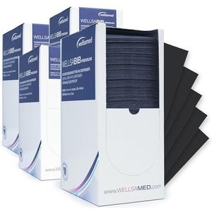 500 stuks Wellsamed wellsabib premium patiëntenservetten in dispenser 33 x 45 cm 3-laags tandheelkundige servetten tissues in dispenser (zwart)