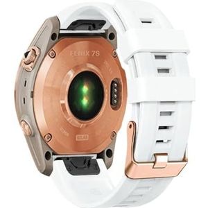 Horlogeband fit for Garmin Fenix ​​7S 6S 5S Siliconen Polsband Armband SmartWatch Horlogeband Fenix ​​7S 6S Pro/5S Plus (Color : White 2, Size : Fenix 7S Pro)