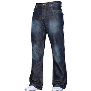 APT Heren Basic Blauw Bootcut Wijde Pijpen Uitlopende Werk Casual Jeans Groot, Dark Wash A31, 32W / 32L