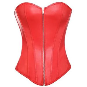 MISS MOLY - Corsage - Rood - Vintage Kunstleer - Volledige Borst