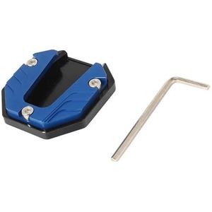 Motorfiets Kickstand Pad Anti-slip Vergroter Basis Ondersteuning Verlenging Vergroter Scooter Bromfiets Voet Pad CNC Aluminiumlegering(Blue)