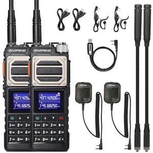 BAOFENG UV-25 Tri-Power Handapparaat, 10 W UHF VHF FM Radio, 5200 mAh Batterij, Tactische Antennes, Luidsprekermicrofoon, Programmeerkabel