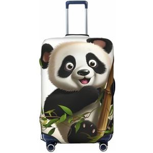 BTCOWZRV Panda Climb Bamboe Bagage Cover Elastische Wasbare Koffer Protector Anti-Kras Reisbagage Covers Stofdichte Bagage Case Covers Draagbare Koffer Covers Fit 45-70 cm Bagage, Zwart, L